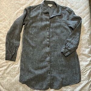Blue/Gray J JILL Button Up linen tunic size small